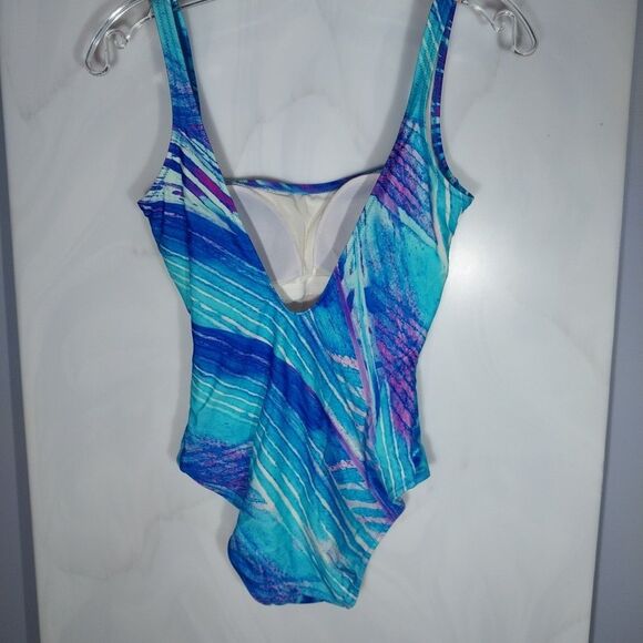 Gottex Women’s One Piece Swimsuit Sz 8 Colorful Floral Padded Bathing Suit Boho - Picture 4 of 9